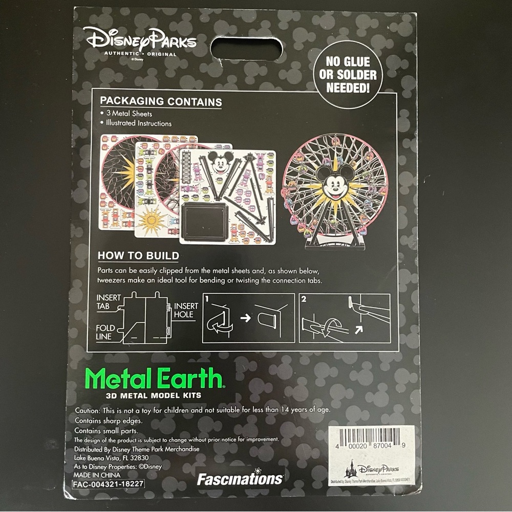 Disney Metal Earth Mickey’s Fun Wheel Disneyland new in package - Picture 2 of 4